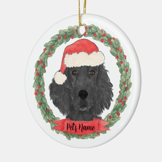 Aangepaste platte coating retriever keramisch ornament (Links)