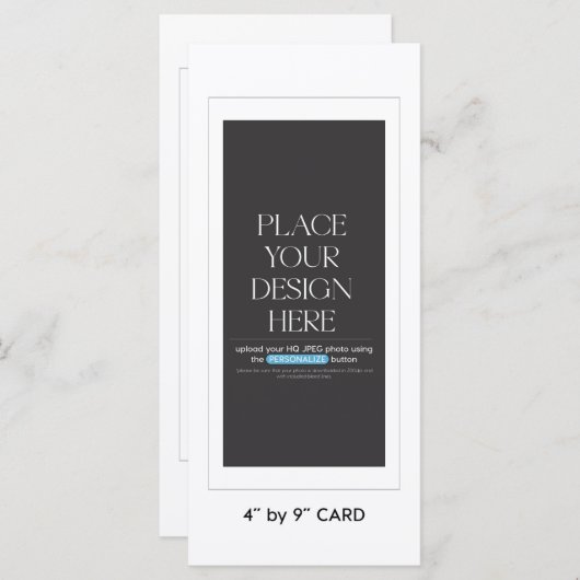 Aangepaste platte menukaart - 4x9 inch (Voorkant / Achterkant)