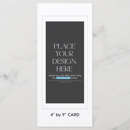 Aangepaste platte menukaart - 4x9 inch (Voorkant)