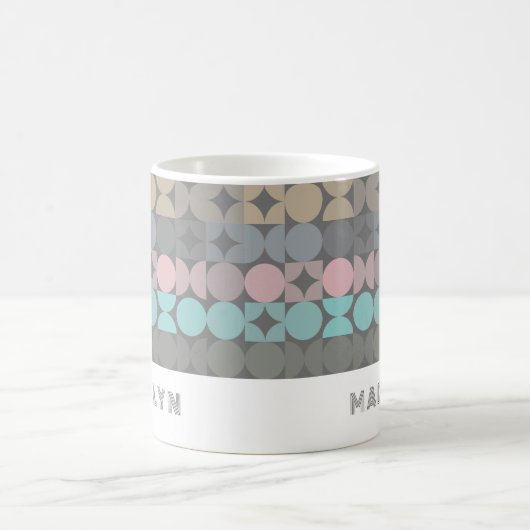 Aangepaste Plezier Abstracte Circles Squares Popar Koffiemok (Center)