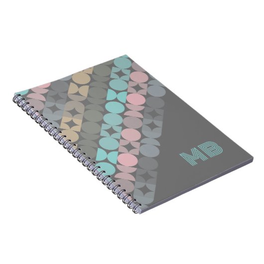 Aangepaste Plezier Abstracte Circles Squares Popar Notitieboek (Rechterzijde)