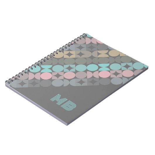 Aangepaste Plezier Abstracte Circles Squares Popar Notitieboek (Linkerzijde)