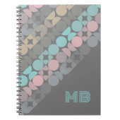 Aangepaste Plezier Abstracte Circles Squares Popar Notitieboek (Voorkant)