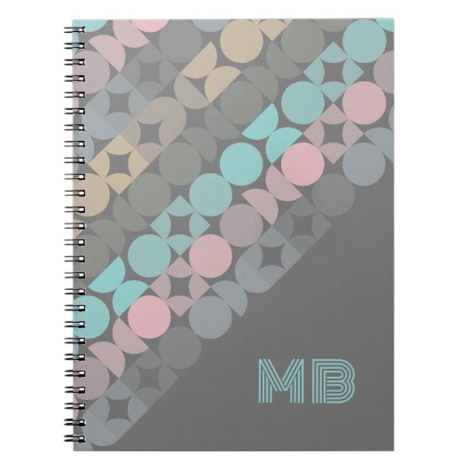 Aangepaste Plezier Abstracte Circles Squares Popar Notitieboek (Voorkant)
