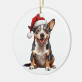 Aangepaste plezier Australische vee hond kerst hon Keramisch Ornament (Links)