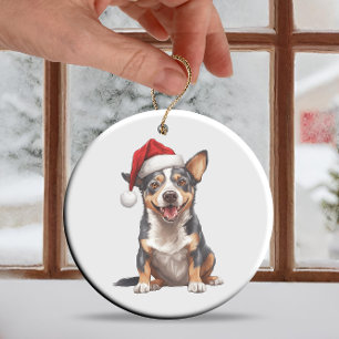 Aangepaste plezier Australische vee hond kerst hon Keramisch Ornament