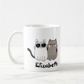 Aangepaste plezier "Mijn kinderen Spint" Zwart-wit Koffiemok (Links)