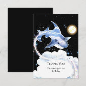 Aangepaste plezier onderwater haai verjaardag bedankkaart (Voorkant / Achterkant)