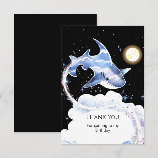 Aangepaste plezier onderwater haai verjaardag bedankkaart (Voorkant / Achterkant)