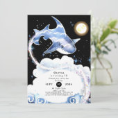 Aangepaste plezier onderwater haai verjaardag kaart (Staand voorkant)