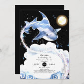 Aangepaste plezier onderwater haai verjaardag kaart (Voorkant / Achterkant)