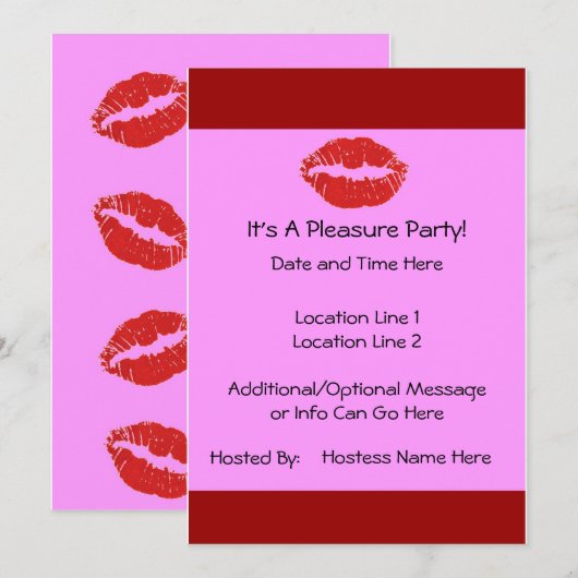 Aangepaste Plezierpartij nodigt Kaart (Voorkant / Achterkant)