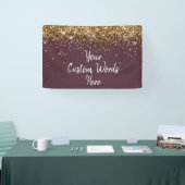 Aangepaste Plum Paarse Gouden Verjaardag Party Pho Spandoek (Beurs)