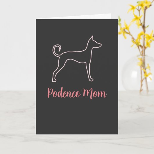 Aangepaste Podenco Dog-Moederdag Kaart (Gele Bloem)