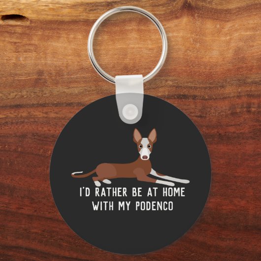 Aangepaste Podenco Dog Sleutelhanger (Voorkant)