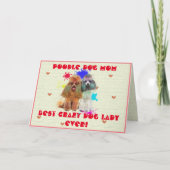Aangepaste poedel mam hond beste Crazy Dog Lady Ka Bedankkaart (Voorkant)