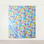 Aangepaste poederblauwe malle dinosaurus thema ver wandkleed (Voorkant)