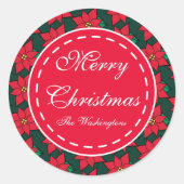 Aangepaste Poinsettia Kerst Gift Label Stickers (Voorkant)