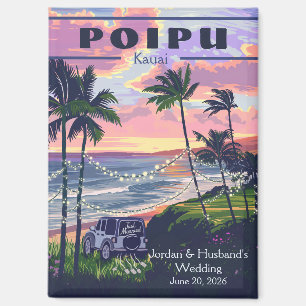 Aangepaste Poipu Kauai Huwelijk 2 Magneet