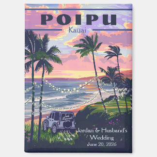 Aangepaste Poipu Kauai Huwelijk 2 Magneet