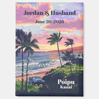 Aangepaste Poipu Kauai Trouwmagneet Magneet