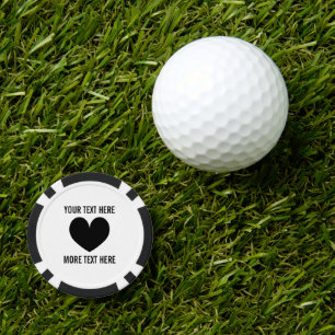 Aangepaste poker chip golfbal marker met hart logo