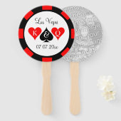 Aangepaste poker chip hand fan voor Vegas bruiloft Handwaaier (Voorkant en achterkant)