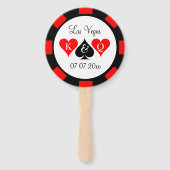 Aangepaste poker chip hand fan voor Vegas bruiloft Handwaaier (Voorkant)