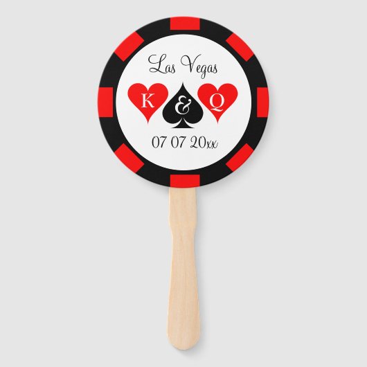 Aangepaste poker chip hand fan voor Vegas bruiloft Handwaaier (Voorkant)