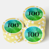 Aangepaste poker chip tokens met palmblad foto (Opstapeling)