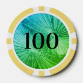 Aangepaste poker chip tokens met palmblad foto (Voorkant)