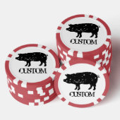 Aangepaste poker chip tokens met varken silhouet l (Opstapeling)