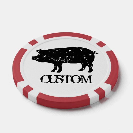 Aangepaste poker chip tokens met varken silhouet l (Enkel)