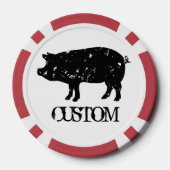 Aangepaste poker chip tokens met varken silhouet l (Achterkant)