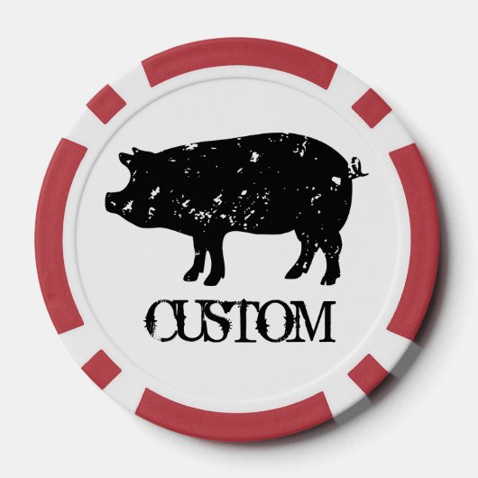 Aangepaste poker chip tokens met varken silhouet l (Achterkant)
