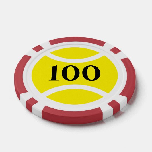 Aangepaste poker chips met tennisbal logo (Enkel)