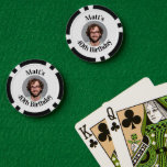 Aangepaste Poker Chips Verjaardagsgunst<br><div class="desc">Vier in stijl met gepersonaliseerde pokerchips met een foto en aangepaste tekst voor een mijlpaalverjaardag. Perfect voor een casino-thema feest,  40e verjaardag bash,  of leuke partij gunst,  deze chips verdubbelen als unieke souvenirs voor de gasten om mee naar huis te nemen. Ideaal voor spelavonden of pokerevenementen!</div>