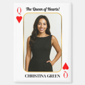 Aangepaste Poker Kaart met Foto, Queen of Hearts Magneet (Voorkant)
