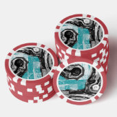 Aangepaste pokerchip - oppervlakstroom Abstracte s (Opstapeling)