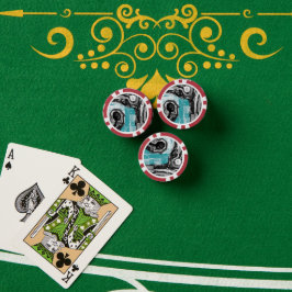 Aangepaste pokerchip - oppervlakstroom Abstracte s