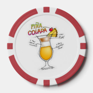 Aangepaste pokerchip, PINA COLADA RECEPT COCKTAIL Pokerchips