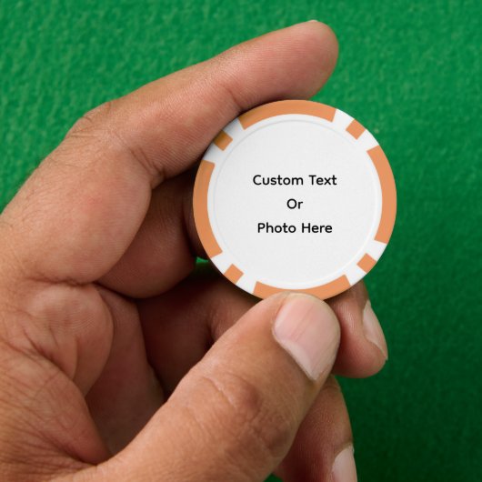 Aangepaste pokerchips, oranje gestreepte rand poker chips (Hand)