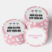AANGEPASTE POKERCHIPS, OUDE WIJN VAN DE DRINK, DAT POKERCHIPS (Opstapeling)