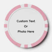 Aangepaste pokerchips, roze gestreepte rand poker chips (Voorkant)