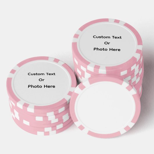 Aangepaste pokerchips, roze gestreepte rand poker chips (Opstapeling)