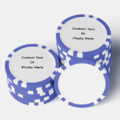Aangepaste pokerfiches, blauwe gestreepte rand poker chips (Opstapeling)