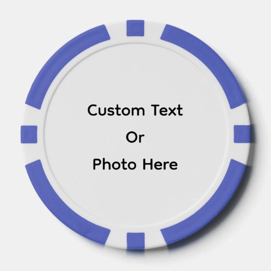 Aangepaste pokerfiches, blauwe gestreepte rand poker chips (Voorkant)