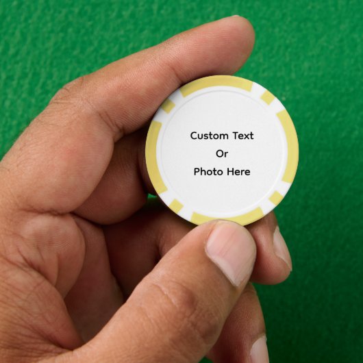 Aangepaste pokerfiches, gele gestreepte rand poker chips (Hand)