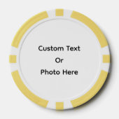 Aangepaste pokerfiches, gele gestreepte rand poker chips (Voorkant)