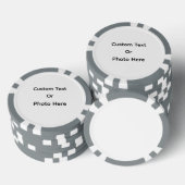 Aangepaste pokerfiches, grijze gestreepte rand poker chips (Opstapeling)